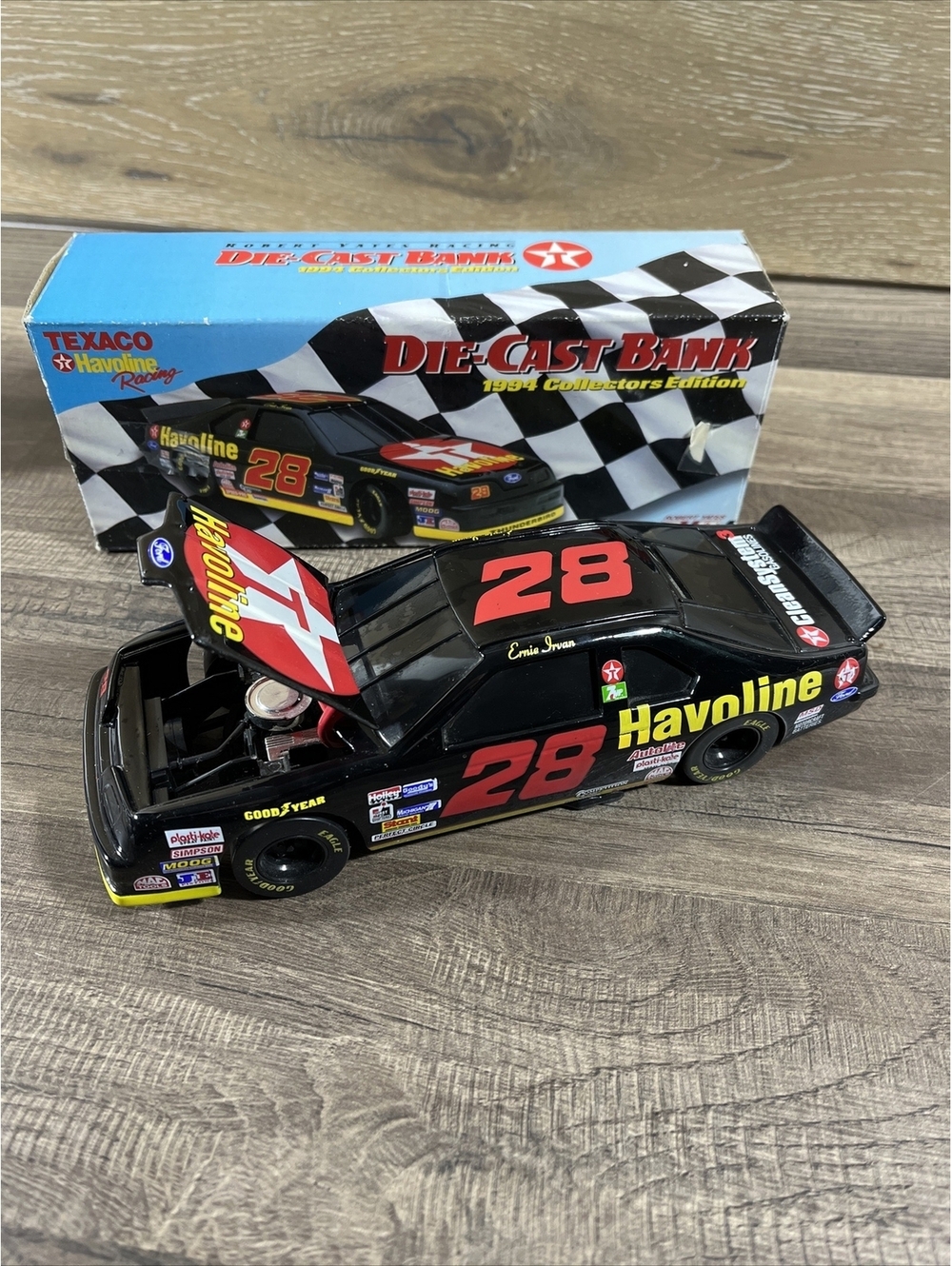 1994 ERNIE IRVAN 1/24 #28 Texaco Havoline Ford Thunderbird Racecar NASCAR BANK